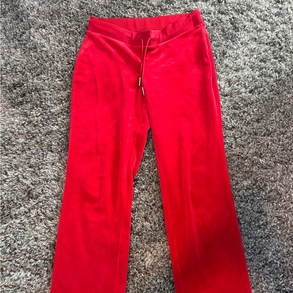 Juicy Couture Red OG Big Bling Velour Track Pants